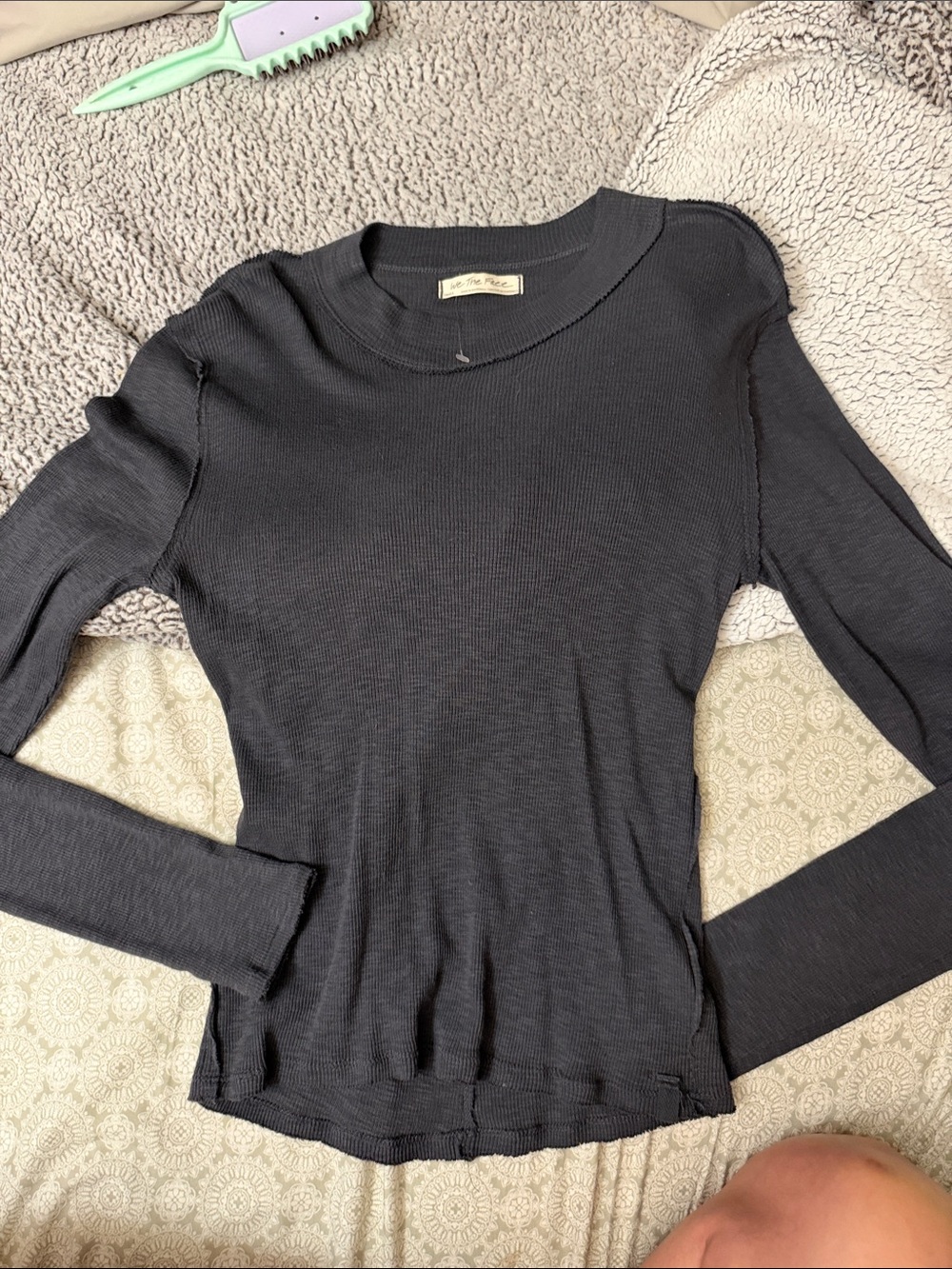 Free people Open back mock neck ribbed long sleeve top BNWOT